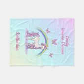 Cute Magical Rainbow Unicorn Fleece Deken (Voorkant (Horizontaal))