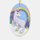 Cute Magical Rainbow Unicorn Keramisch Ornament (Links)