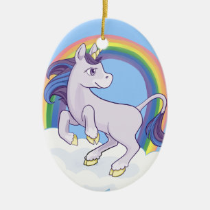 Cute Magical Rainbow Unicorn Keramisch Ornament