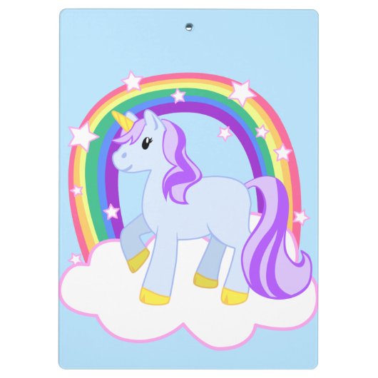 Cute Magical Rainbow Unicorn Klembord (Achterkant)