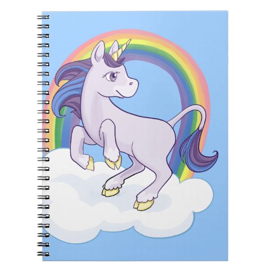 Cute Magical Rainbow Unicorn Notitieboek (Voorkant)