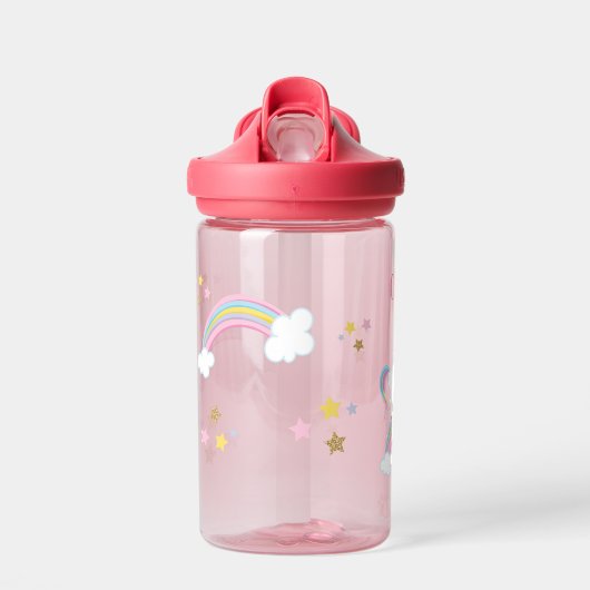 Cute Magical Rainbow Unicorn Personalized Kinderen Waterfles (Voorkant)