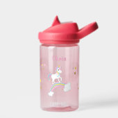 Cute Magical Rainbow Unicorn Personalized Kinderen Waterfles (Links)