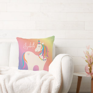 Cute Magical Rainbow Unicorn Persoonlijke naam Kussen