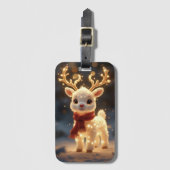 Cute Magical Reindeer with Sparkling Lights Bagagelabel (Voorkant (verticaal))