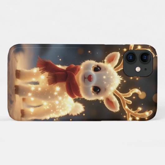 Cute Magical Reindeer with Sparkling Lights Case-Mate iPhone Case (Achterkant (horizontaal))