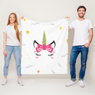 Cute Magical Slaping Unicorn Fleece Deken