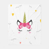Cute Magical Slaping Unicorn Fleece Deken (Voorkant)
