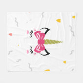 Cute Magical Slaping Unicorn Fleece Deken (Voorkant (Horizontaal))