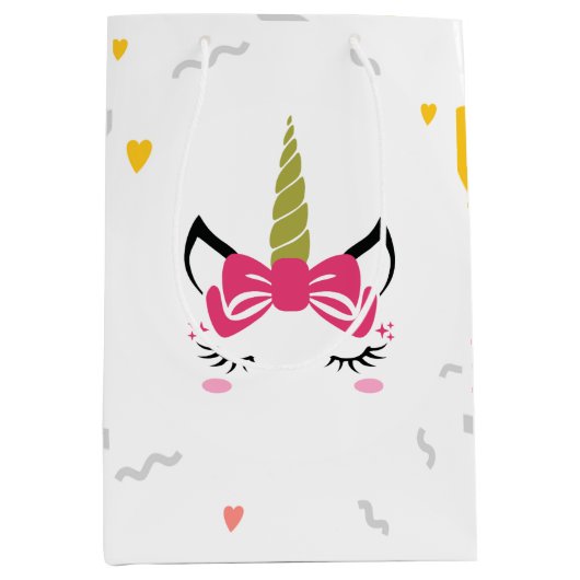 Cute Magical Slaping Unicorn Medium Cadeauzakje (Voorkant)