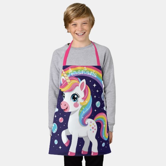 Cute Magical Sparkly Galaxy Unicorn Rainbow Schort (Gedragen)