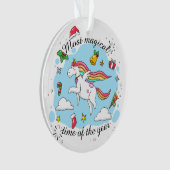 Cute Magical Time Kerstmis Unicorn Ornament (voorkant)
