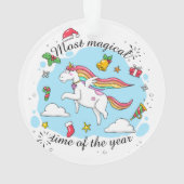 Cute Magical Time Kerstmis Unicorn Ornament (achterkant)
