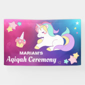 Cute Magical Unicorn Aqiqah Spandoek (Horizontaal)