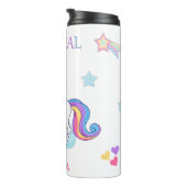 Cute Magical Unicorn en Rainbow White Thermosbeker (Geroteerd rechts)