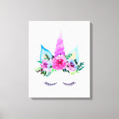 Cute Magical Unicorn Face Canvas Afdruk (Voorkant)
