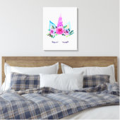 Cute Magical Unicorn Face Canvas Afdruk (Insitu (Slaapkamer))