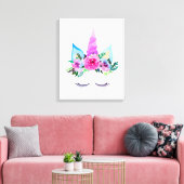 Cute Magical Unicorn Face Canvas Afdruk (Insitu (Woonkamer))