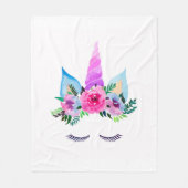 Cute Magical Unicorn Face Fleece Deken (Voorkant)