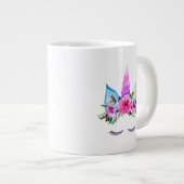 Cute Magical Unicorn Face Grote Koffiekop (Voorkant rechts)