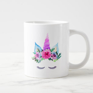 Cute Magical Unicorn Face Grote Koffiekop