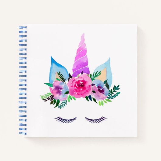 Cute Magical Unicorn Face Notitieboek (Voorkant)