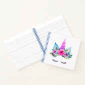 Cute Magical Unicorn Face Notitieboek (Binnen)