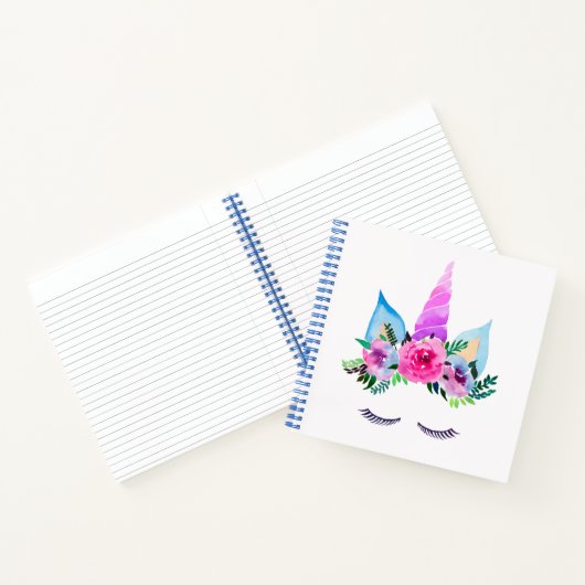 Cute Magical Unicorn Face Notitieboek (Binnen)