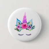 Cute Magical Unicorn Face Ronde Button 5,7 Cm (Voorkant)