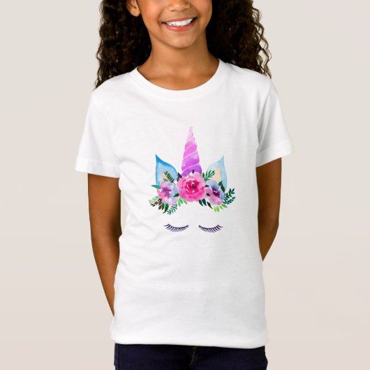 Cute Magical Unicorn Face T-shirt (Voorkant)