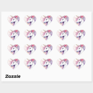 Cute Magical Unicorn Hart Sticker