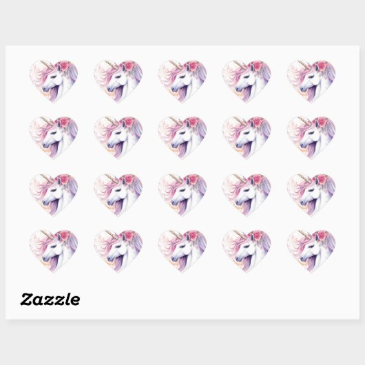 Cute Magical Unicorn Hart Sticker (Vel)
