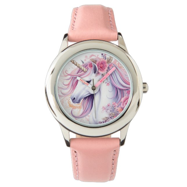 Cute Magical Unicorn Horloge (Voorkant)