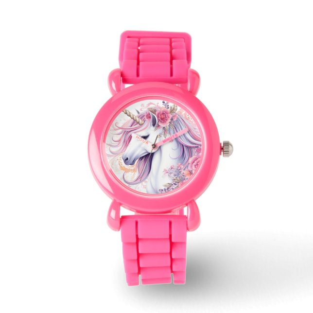 Cute Magical Unicorn Horloge (Voorkant)