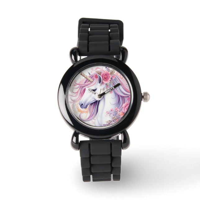 Cute Magical Unicorn Horloge (Voorkant)