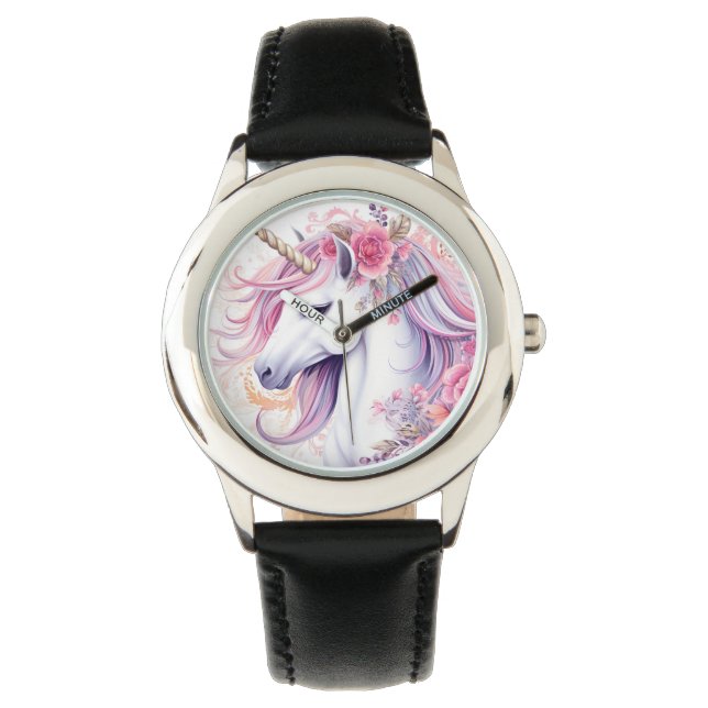 Cute Magical Unicorn Horloge (Voorkant)