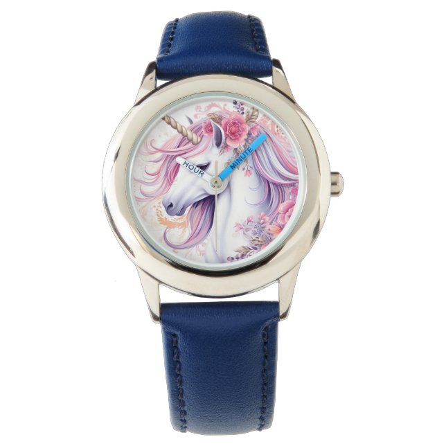 Cute Magical Unicorn Horloge (Voorkant)