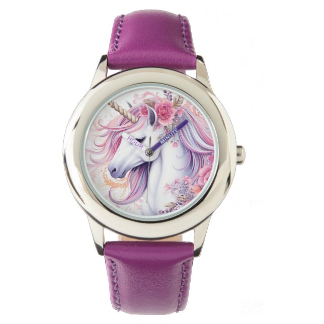 Cute Magical Unicorn Horloge (Voorkant)