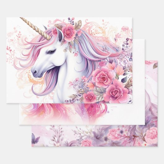 Cute Magical Unicorn Inpakpapier Vel (Set)