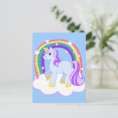 Cute Magical Unicorn met regenboog (!) Briefkaart (Staand voorkant)