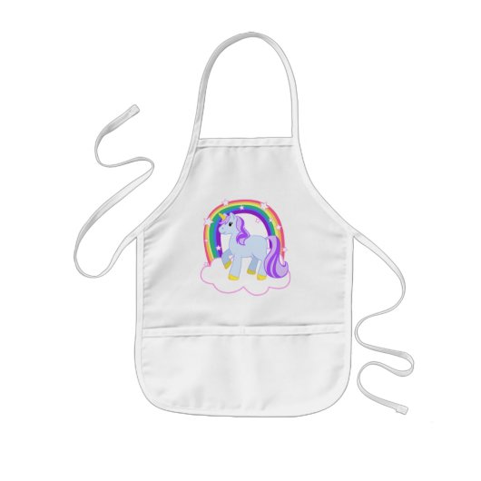 Cute Magical Unicorn met regenboog (!) Kinder Schort (Voorkant)