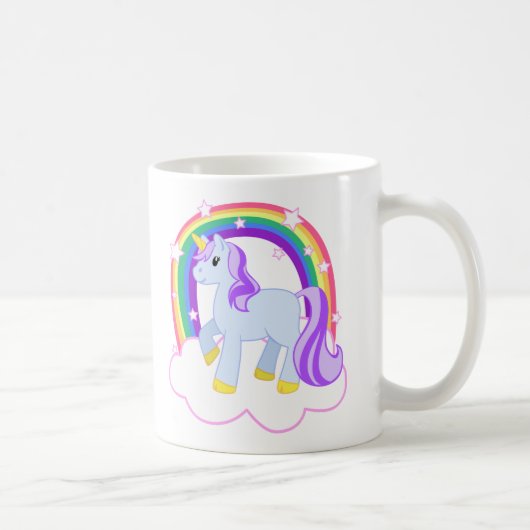 Cute Magical Unicorn met regenboog (!) Koffiemok (Rechts)