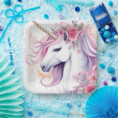 Cute Magical Unicorn Papieren Bordje (Feest)