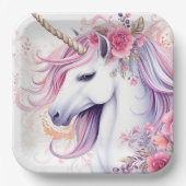 Cute Magical Unicorn Papieren Bordje (Voorkant)