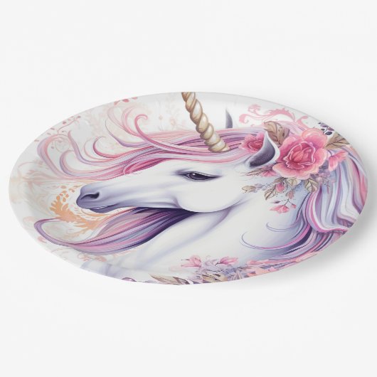 Cute Magical Unicorn Papieren Bordje (Gekanteld)