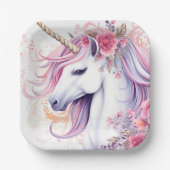 Cute Magical Unicorn Papieren Bordje (Voorkant)