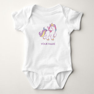 Cute Magical Unicorn Pastel Color Persoonlijk Romper