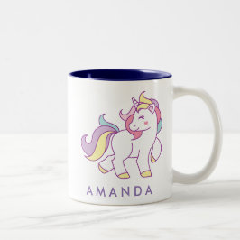 Cute Magical Unicorn Pastel Color Persoonlijk Tweekleurige Koffiemok