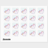 Cute Magical Unicorn Pastel Color Persoonlijk Vierkante Sticker (Vel)