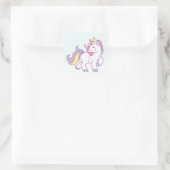 Cute Magical Unicorn Pastel Color Persoonlijk Vierkante Sticker (Tas)